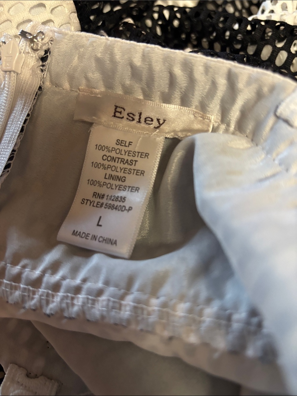 Esley Skater Chic Stripe Lace Flare Dress Summer Wedding Beach Women’s Large - Picture 9 of 9